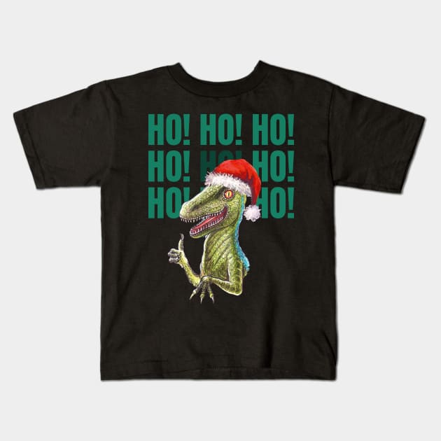 Ho Ho Ho! Dinosaur Christmas gifts, Merry Christmas, dino and Christmas Kids T-Shirt by Collagedream